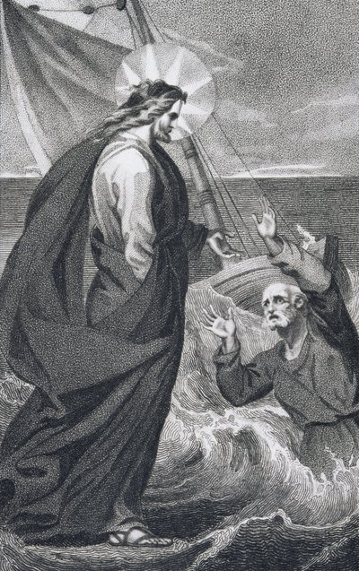 Cristo Reprovando Pedro, de "A História e a Vida de Nosso Abençoado Senhor e Salvador Jesus Cristo", do Reverendo J. Milner, publicado por B. Crosby, 1808 de William Hopwood