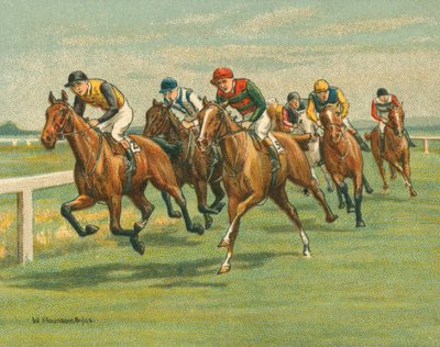 Raças Históricas e Modernas, Corridas Planas, Cavalo, Moderno (chromolitho) de William Hounsom Byles