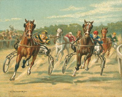 Raças Históricas e Modernas, Corridas de Trote e de Pacotes (chromolitho) de William Hounsom Byles