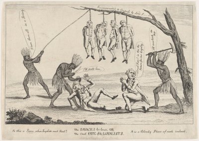The Savages Let Loose, ou o Cruel Fate of the Loyalists, 1783. de William Humphrey