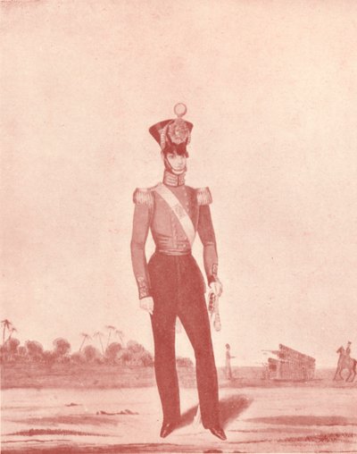 Oficiais da infantaria do exército de Madras na linha, c1837-1843, 1909 de William Hunsley