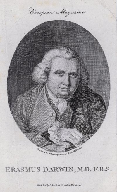 Erasmus Darwin, médico inglês, filósofo natural, poeta e defensor da abolição do tráfico de escravos (gravura) de William III (after) Bromley