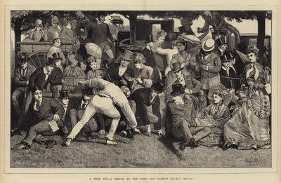Um bom hit, um esboço no Eton e Harrow Cricket Match de William III Bromley