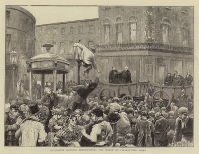O arcebispo Manning administra o juramento sobre Clerkenwell Green de William III Bromley