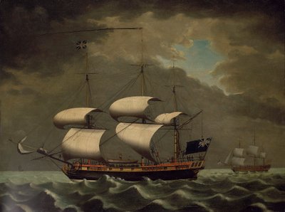 Navio de escravos, c.1780 (óleo sobre tela) de William Jackson