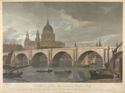 Vista do sudoeste da Catedral de São Paulo e da Ponte de Blackfriars de William James Bennett