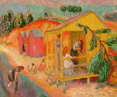 Casas de Banho (óleo sobre tela) de William James Glackens