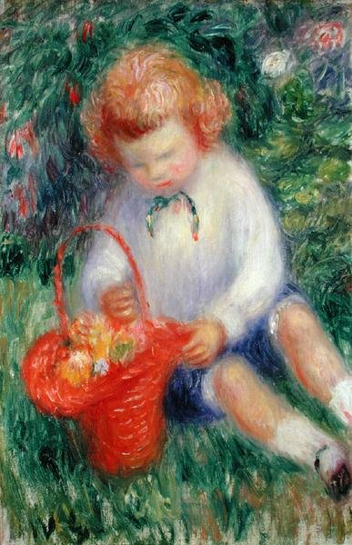Lenna com um Cesto de Flores (óleo sobre tela) de William James Glackens