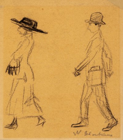 Homem a seguir a mulher de William James Glackens