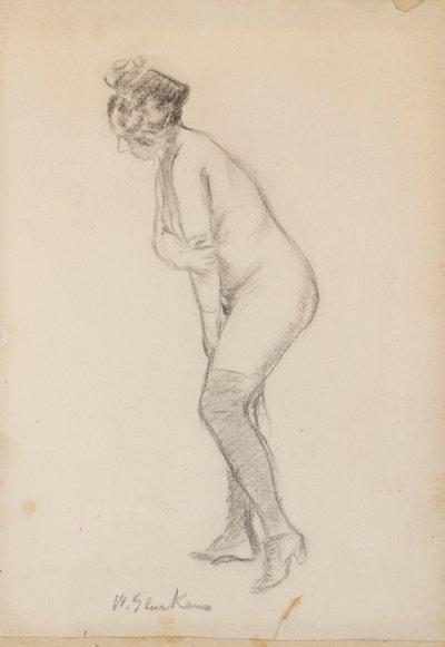 Mulher nua em pé de William James Glackens