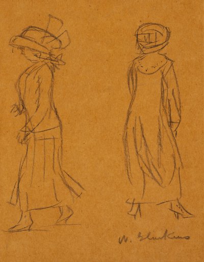 Duas mulheres viradas em direcções diferentes de William James Glackens