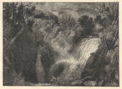 Paisagem com duas cachoeiras de William James Linton