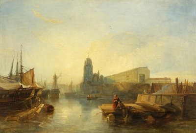 Bristol Harbor (óleo sobre tela) de William James Muller