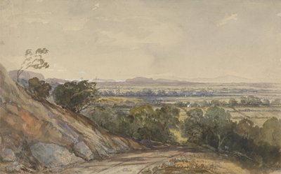 Cleeve, Somerset, com a baía de Bridgewater ao longe de William James Muller