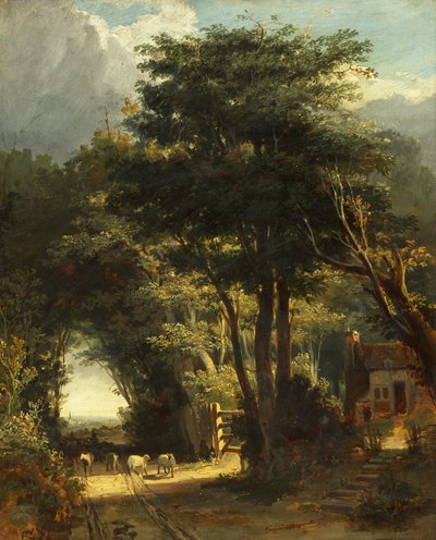 Paisagem com a Igreja Frenchay à distância (óleo sobre tela) de William James Muller