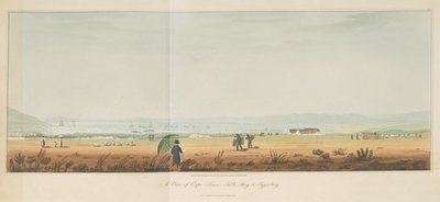 Uma vista da Cidade do Cabo, Table Bay e Tygerberg, de Travels in the Interior of Southern Africa, vol. 1 de William John (after) Burchell