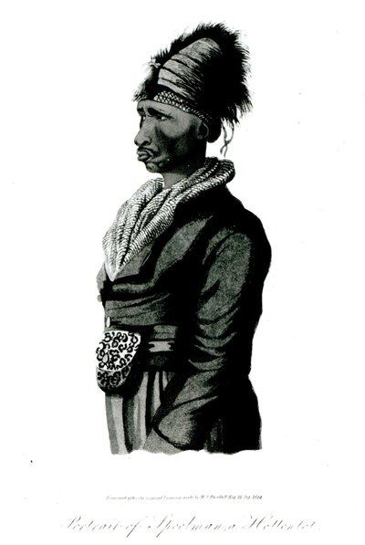 Retrato de Speelman, um hotentote, 1814 de William John Burchell