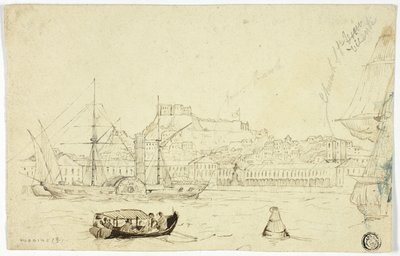 Porto marítimo com fortaleza de William John Huggins