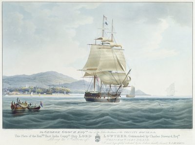 O navio da Companhia das Índias Orientais "Lord Lowther", comandado por Charles Steward, deixa o porto da ilha Prince of Wales de William John Huggins