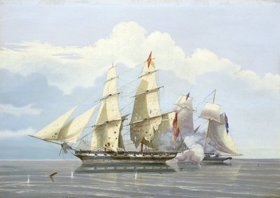 A captura do navio espanhol de tráfico de escravos "Formidable" pelo HMS "Buzzard", 17 de dezembro de William John Huggins