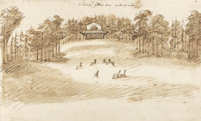 Deer Park (caneta e tinta com lavagem no papel) de William Kent