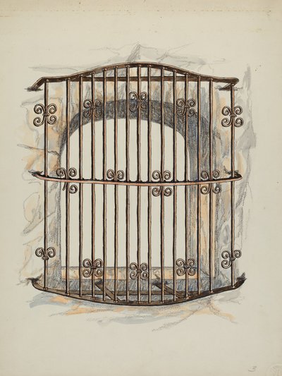 Grelha de Ferro em Window a Restoration, c. 1941. de William Kieckhofel