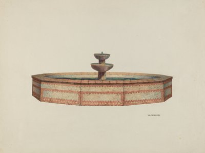 Mission Fountain, 1941. de William Kieckhofel