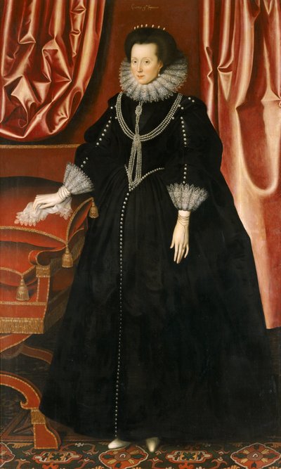 Elizabeth Drury, Condessa de Exeter, c.1615 (óleo sobre tela) de William Larkin