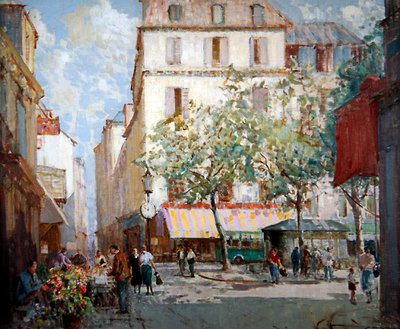 Uma praça em Paris (óleo sobre tela) de William Lee Hankey
