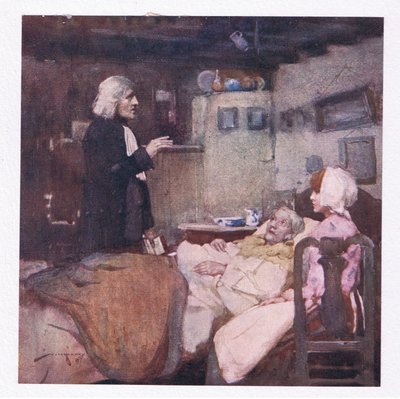 Mas no seu dever, pronto a cada chamada, ele observava e chorava, rezava e sentia por todos (cor litho) de William Lee Hankey