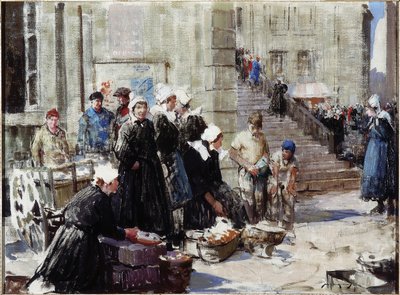 Butter Market, Concarneau, c.1939 (óleo sobre tela) de William Lee Hankey