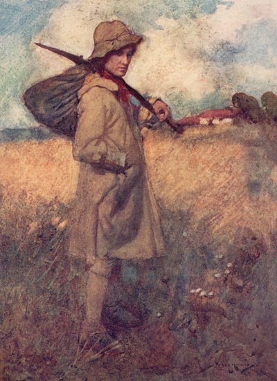 Ilustração para The Deserted Village por Oliver Goldsmith (cor litho) de William Lee Hankey