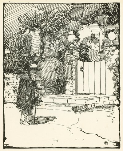 Ilustração para The Deserted Village por Oliver Goldsmith (cor litho) de William Lee Hankey