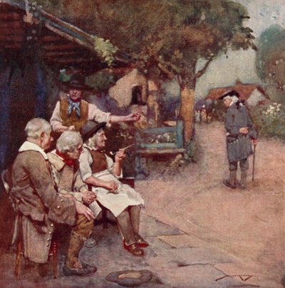 Ilustração para The Deserted Village por Oliver Goldsmith (cor litho) de William Lee Hankey