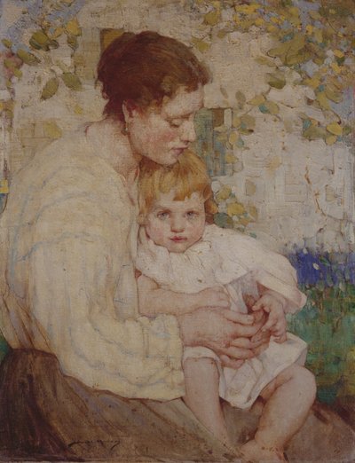 Mãe e Filho (óleo sobre tela) de William Lee Hankey