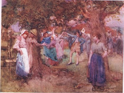 O par dançante, que simplesmente procurava fama, resistindo para se cansarem um ao outro (cor litho) de William Lee Hankey
