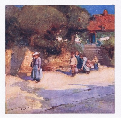 As crianças brincalhonas acabam de se soltar da escola (cor litho) de William Lee Hankey