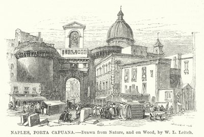 Nápoles, Porta Capuana (gravura) de William Leighton (after) Leitch
