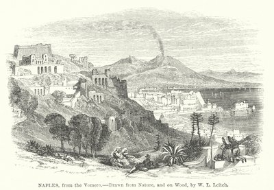 Nápoles, da Vomero (gravura) de William Leighton (after) Leitch