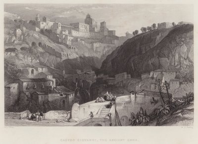 Castro Giovanni, o Antigo Enna (gravura) de William Leighton Leitch