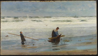 Gathering Driftwood, Holanda, 1877 de William Lionel Wyllie