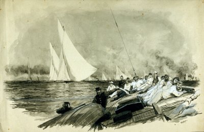 O barco de corrida de Lord Dufferin (Frederick Temple Hamilton-Temple-Blackwood de William Lionel Wyllie