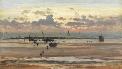 Portel Fisher Folk, 1875 (óleo sobre papel colocado no painel) de William Lionel Wyllie