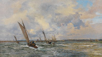 Camarões Transportando a Barlavento (Óleo sobre tela) de William Lionel Wyllie