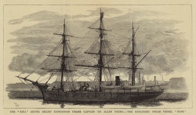 A Expedição de Socorro Ártico Eira sob o Capitão Sir Allen Young, a Esperança do Navio Vapor de Exploração de William Lionel Wyllie