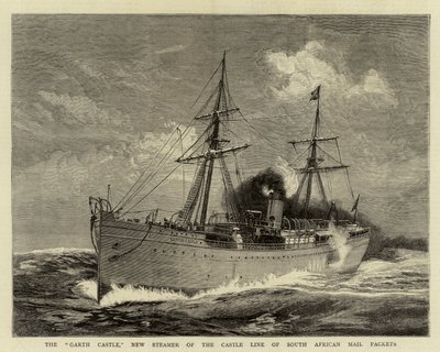 O Castelo de Garth, Novo Navio da Linha do Castelo de Pacotes de Correio da África do Sul de William Lionel Wyllie