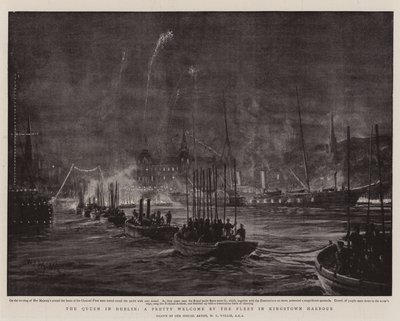 A rainha em Dublin, uma bonita recepção da frota em Kingstown Harbour de William Lionel Wyllie
