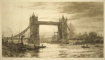 Ponte da Torre vista do Rio Tamisa, Londres, c1894-1931 de William Lionel Wyllie