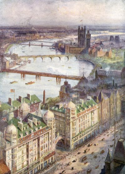 Vista do Hotel Savoy, olhando para o oeste de William Lionel Wyllie