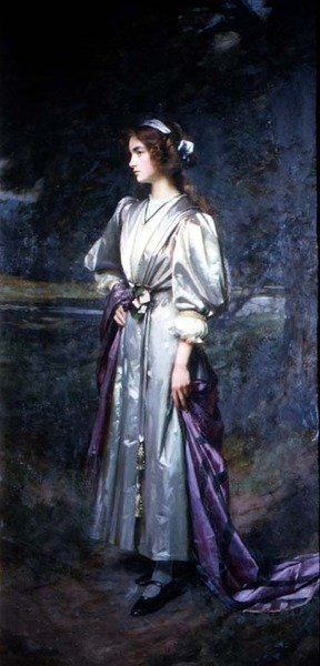 Retrato de Mary Logsdail, a filha da artista de William Logsdail